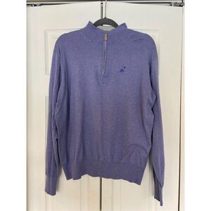 Peter Millar Men's L Purple Quarter-Zip Pullover Sweater Long Sleeve